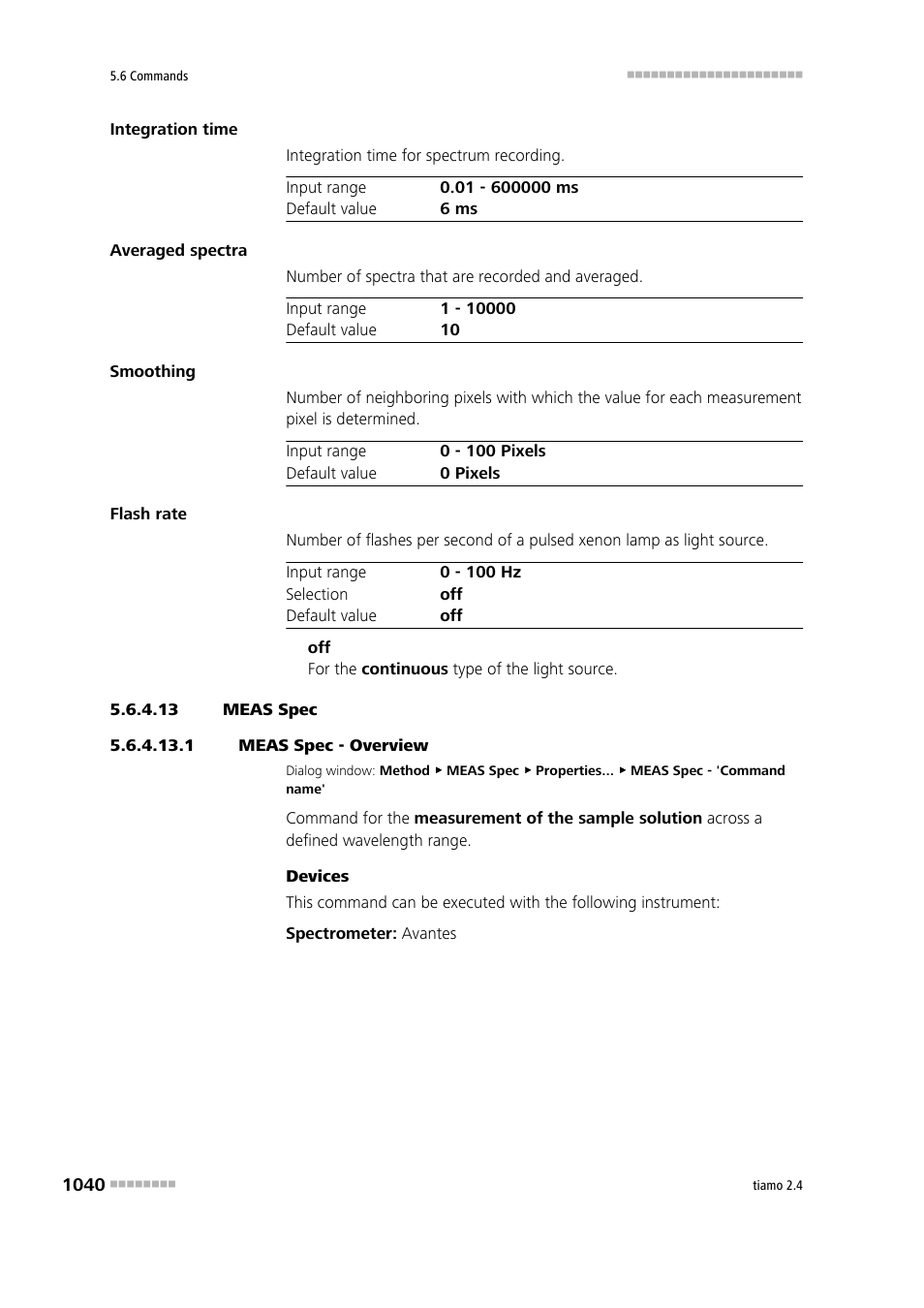 13 meas spec, 1 meas spec - overview, Meas spec | Metrohm tiamo 2.4 Manual User Manual | Page 1056 / 1717