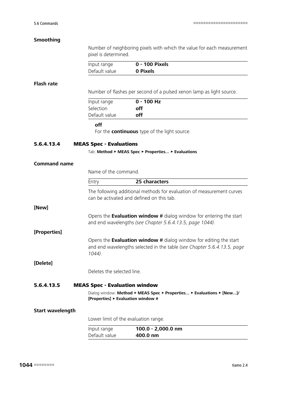 4 meas spec - evaluations, 5 meas spec - evaluation window, Evaluations | Metrohm tiamo 2.4 Manual User Manual | Page 1060 / 1717