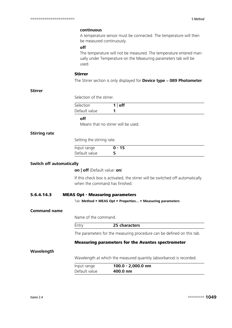 3 meas opt - measuring parameters | Metrohm tiamo 2.4 Manual User Manual | Page 1065 / 1717