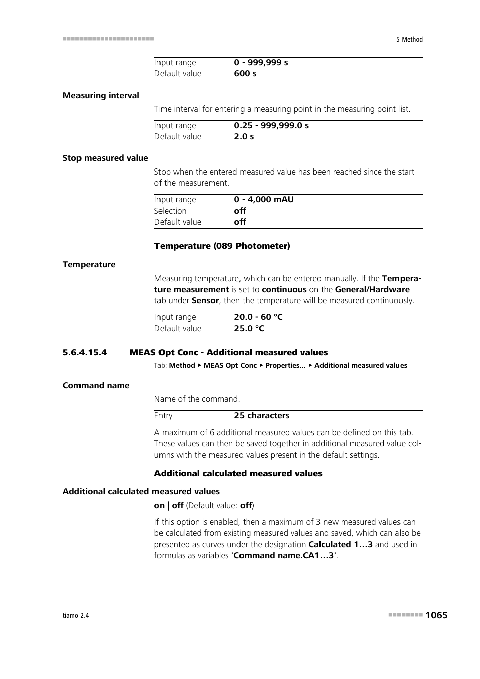 4 meas opt conc - additional measured values, Additional measured values | Metrohm tiamo 2.4 Manual User Manual | Page 1081 / 1717