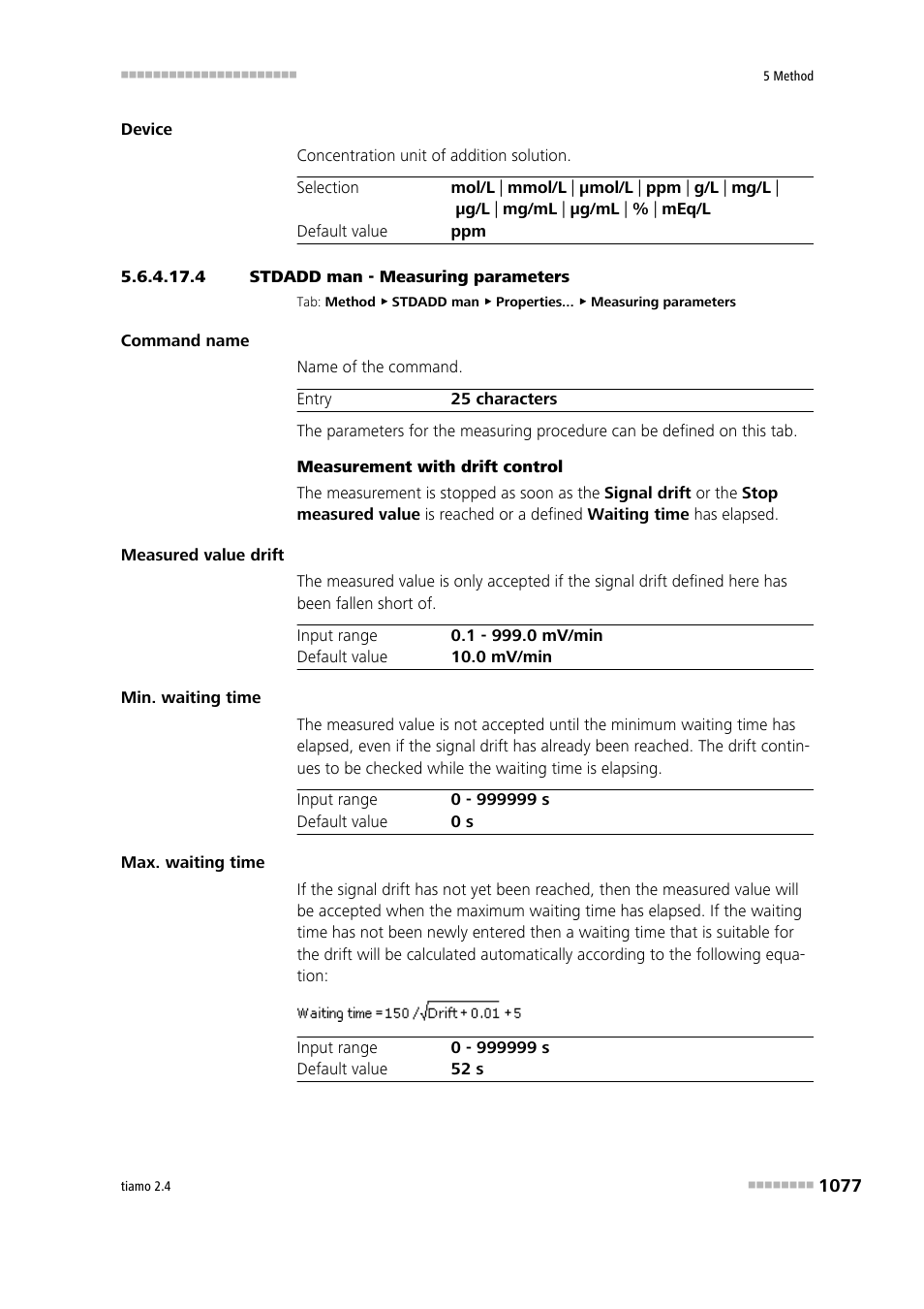 4 stdadd man - measuring parameters | Metrohm tiamo 2.4 Manual User Manual | Page 1093 / 1717
