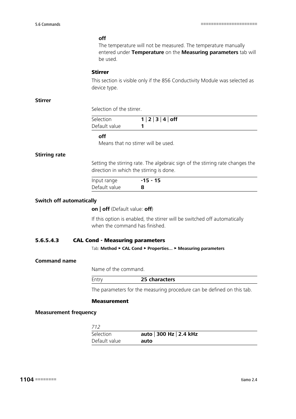 3 cal cond - measuring parameters | Metrohm tiamo 2.4 Manual User Manual | Page 1120 / 1717