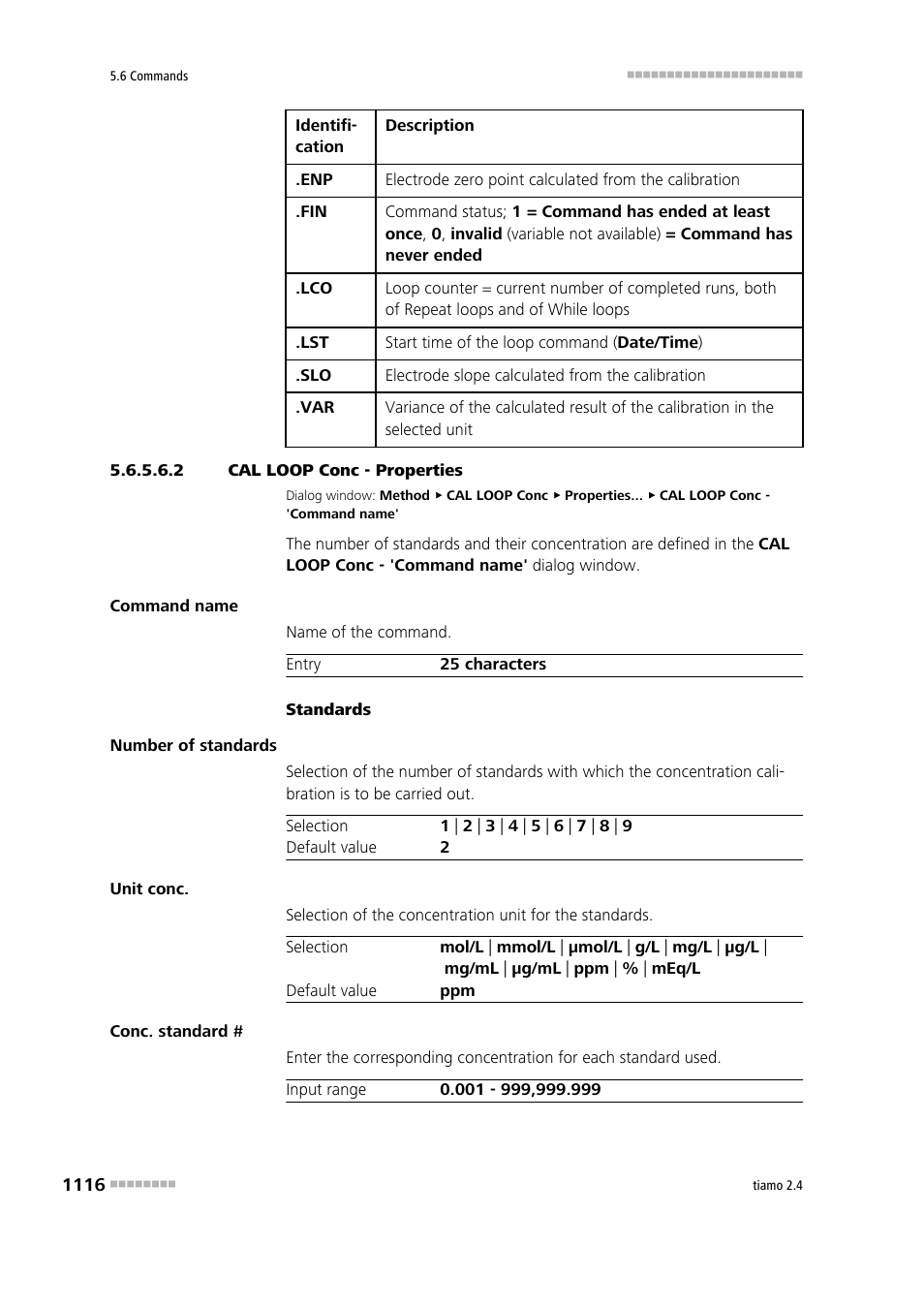 2 cal loop conc - properties | Metrohm tiamo 2.4 Manual User Manual | Page 1132 / 1717