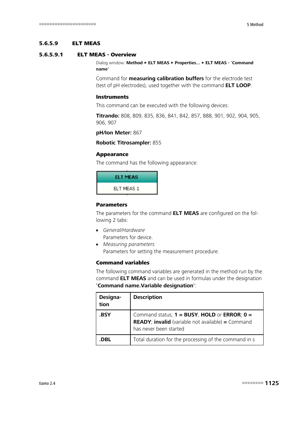 9 elt meas, 1 elt meas - overview, Elt meas | Metrohm tiamo 2.4 Manual User Manual | Page 1141 / 1717