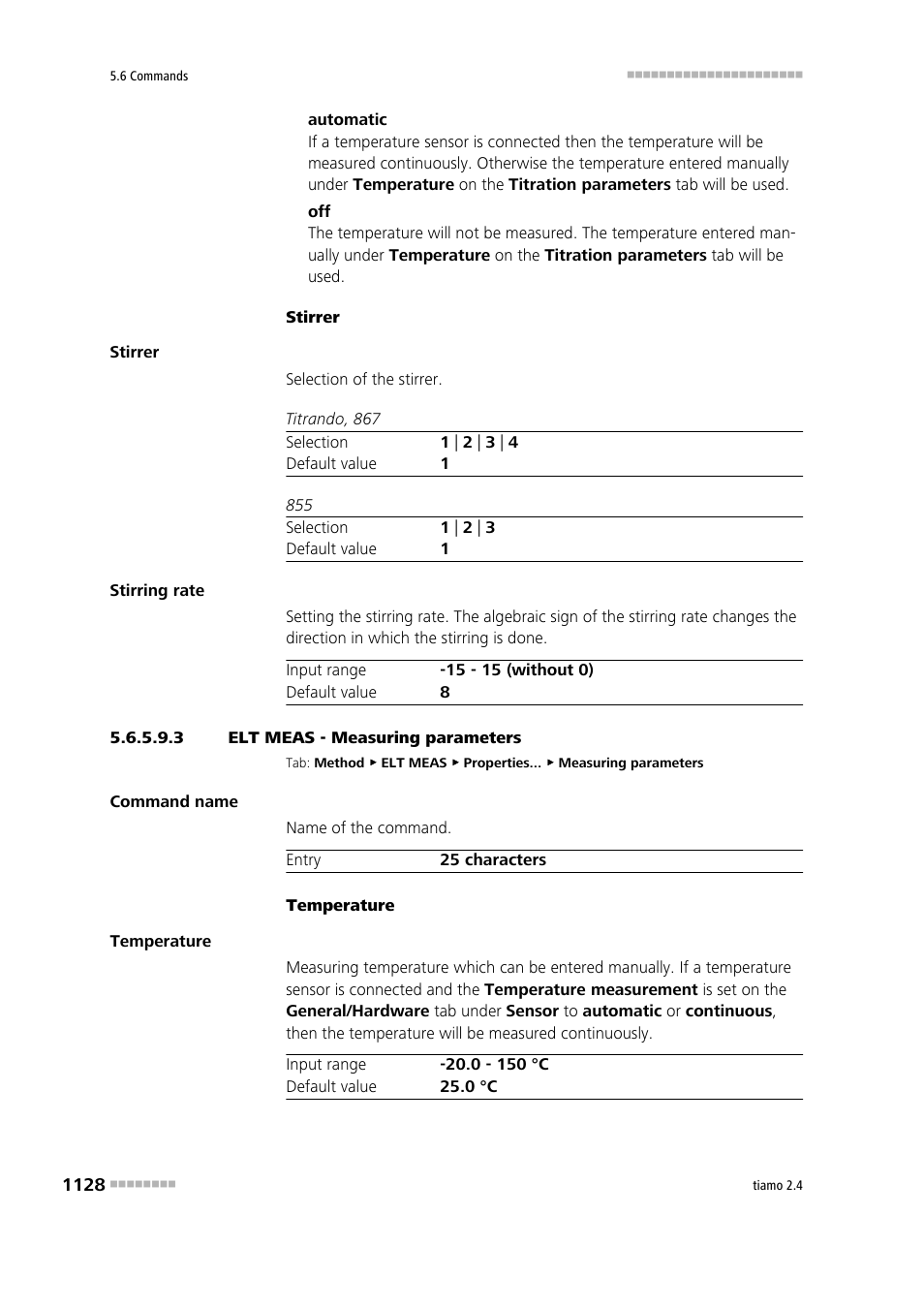 3 elt meas - measuring parameters | Metrohm tiamo 2.4 Manual User Manual | Page 1144 / 1717