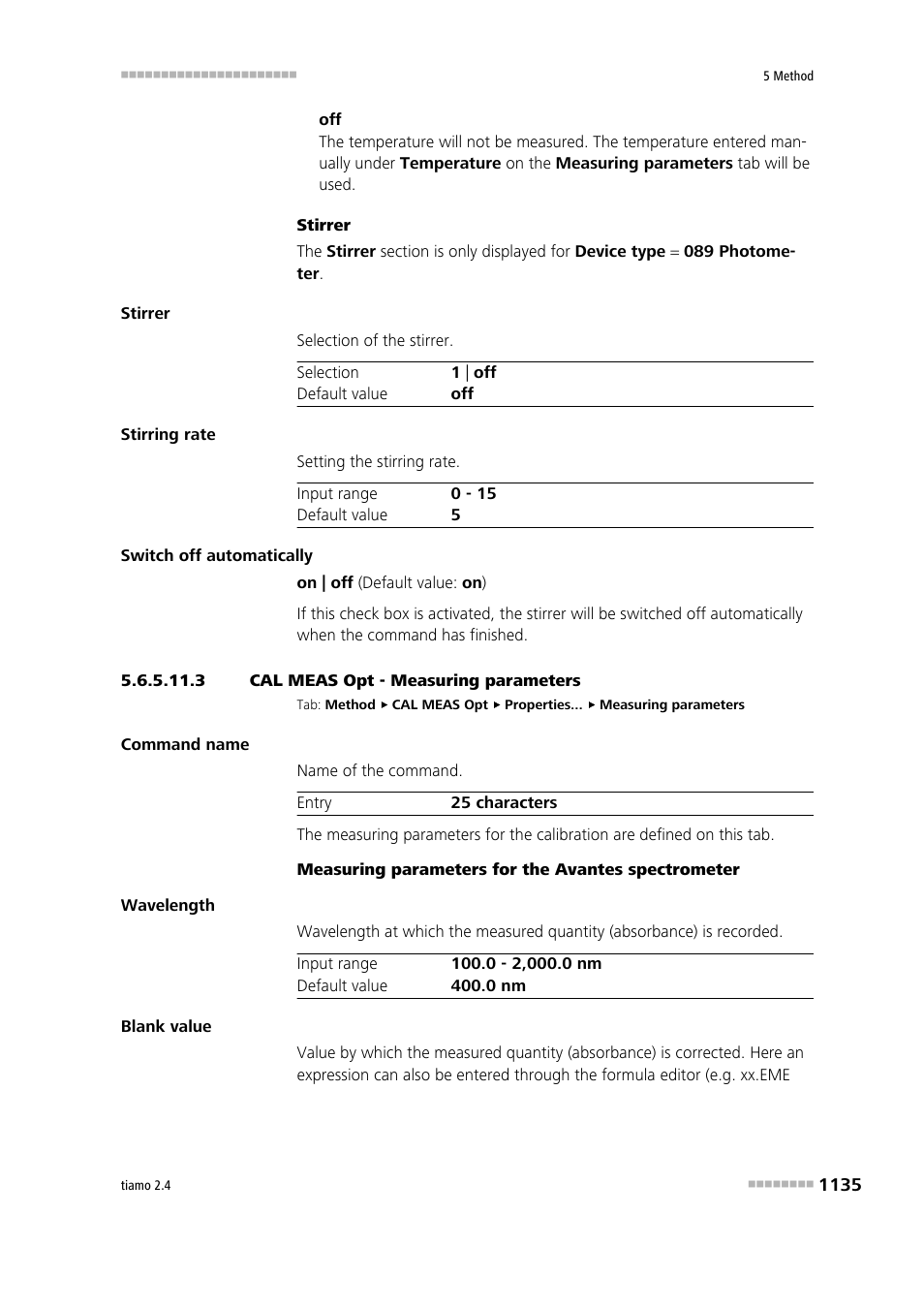 3 cal meas opt - measuring parameters | Metrohm tiamo 2.4 Manual User Manual | Page 1151 / 1717