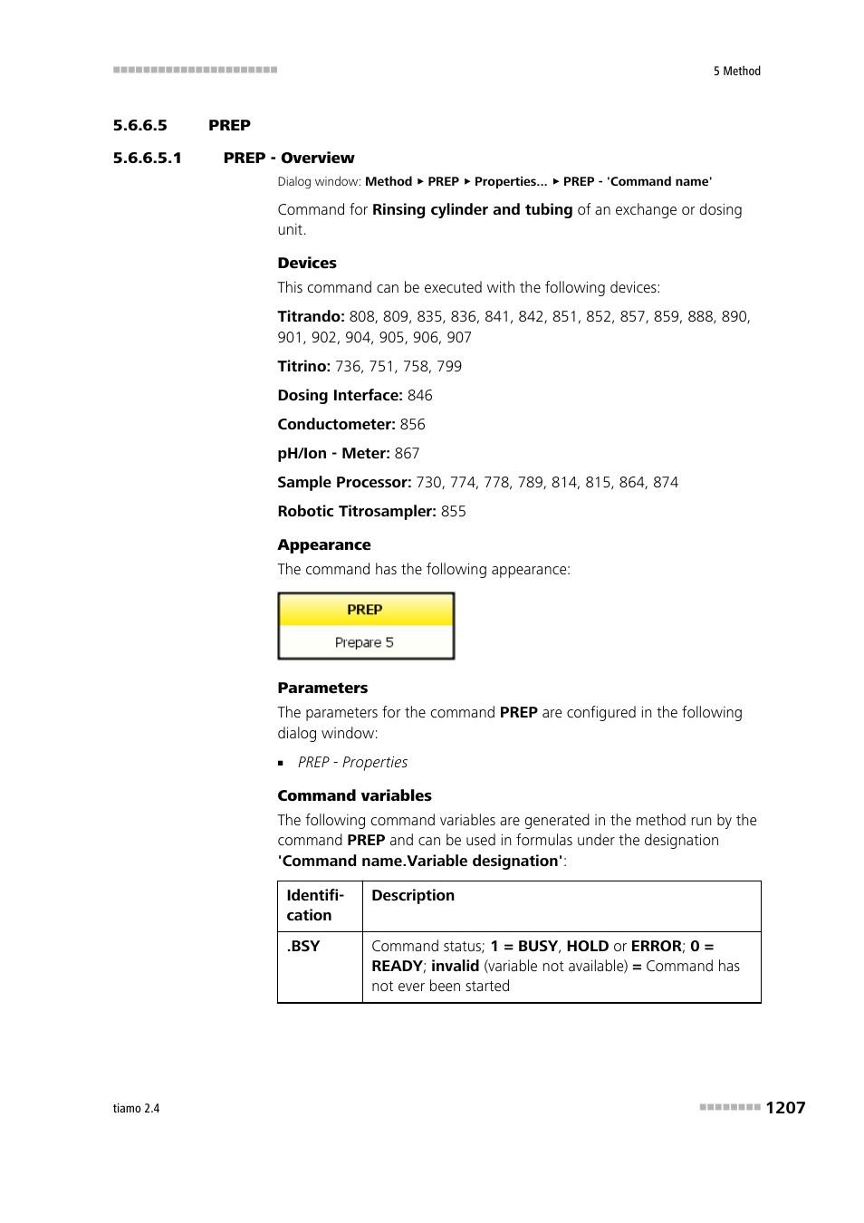 5 prep, 1 prep - overview, Prep | Metrohm tiamo 2.4 Manual User Manual | Page 1223 / 1717