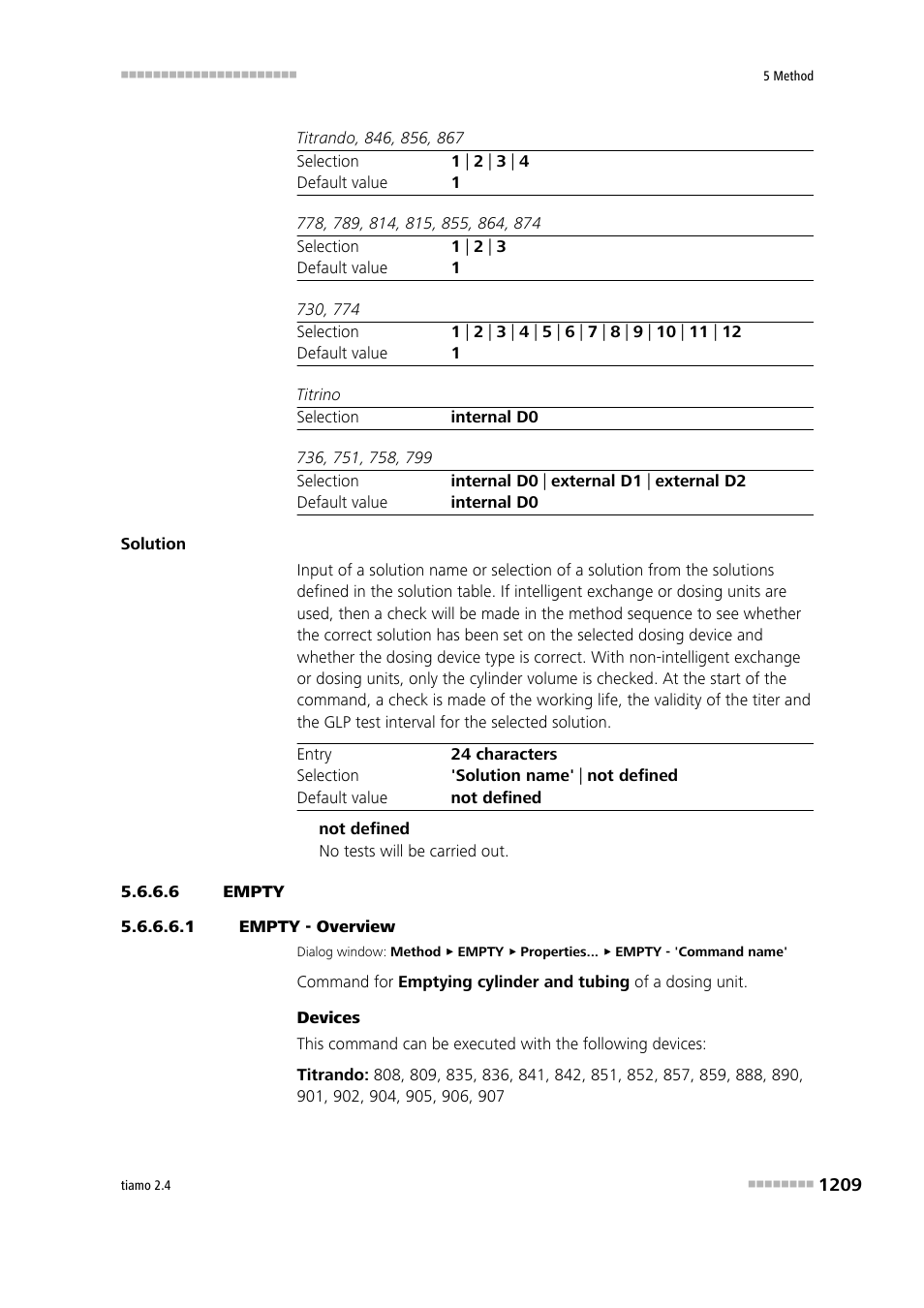 6 empty, 1 empty - overview, Empty | Metrohm tiamo 2.4 Manual User Manual | Page 1225 / 1717