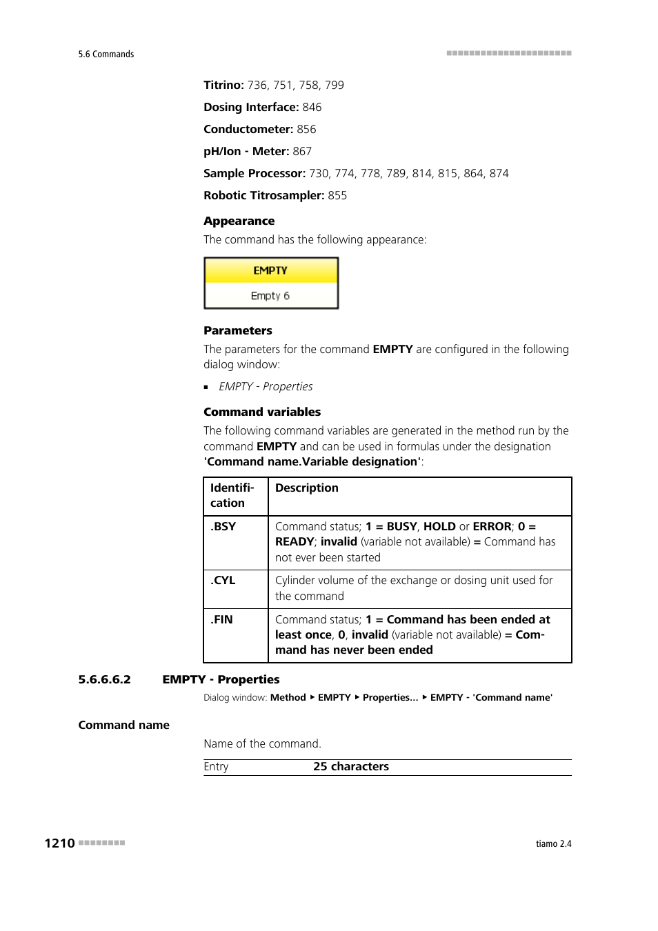 2 empty - properties | Metrohm tiamo 2.4 Manual User Manual | Page 1226 / 1717