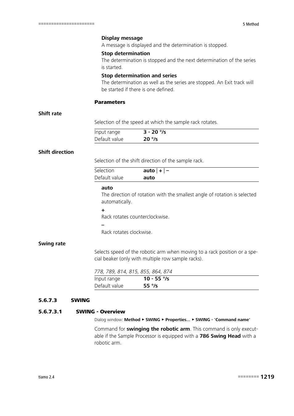 3 swing, 1 swing - overview, Swing | Metrohm tiamo 2.4 Manual User Manual | Page 1235 / 1717