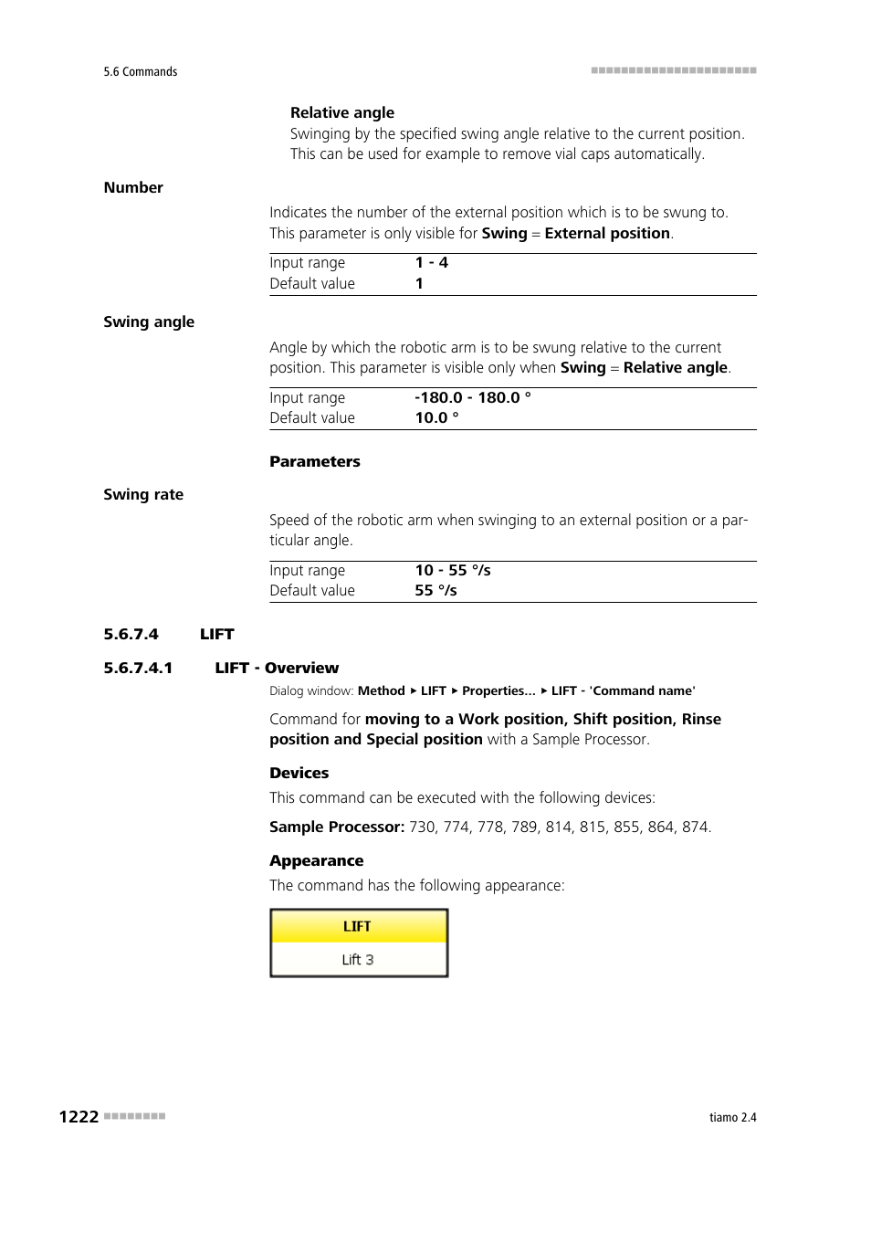 4 lift, 1 lift - overview, Lift | Metrohm tiamo 2.4 Manual User Manual | Page 1238 / 1717