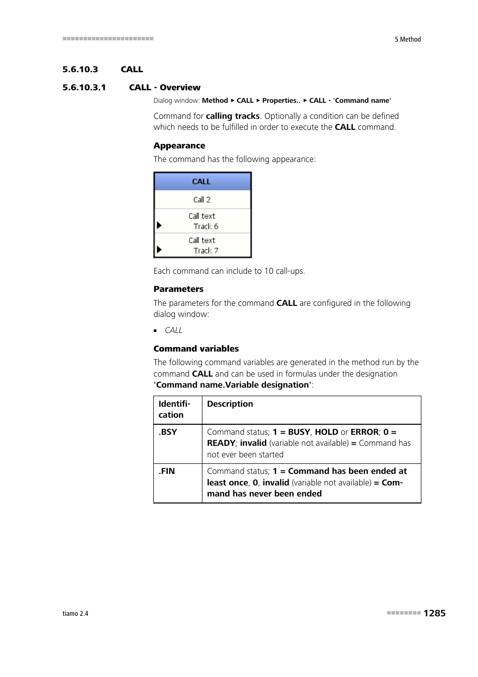 3 call, 1 call - overview, Call | Metrohm tiamo 2.4 Manual User Manual | Page 1301 / 1717