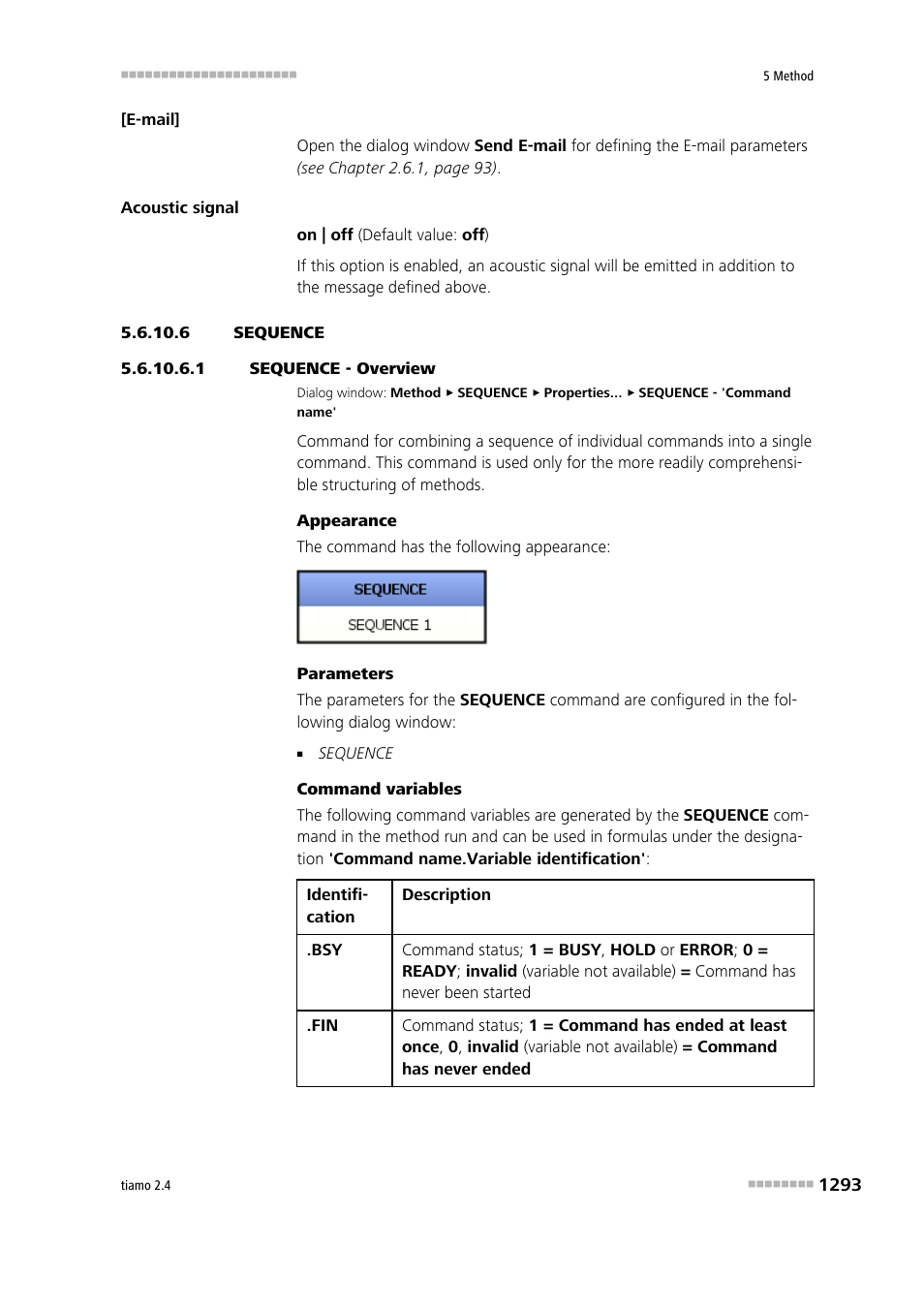 6 sequence, 1 sequence - overview, Sequence | Metrohm tiamo 2.4 Manual User Manual | Page 1309 / 1717