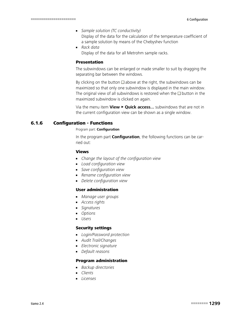 6 configuration - functions, Configuration - functions 9 | Metrohm tiamo 2.4 Manual User Manual | Page 1315 / 1717