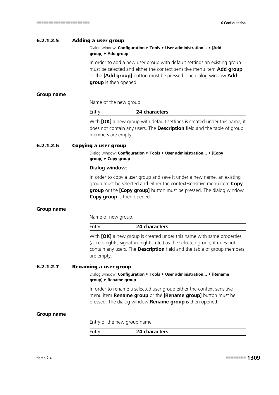 5 adding a user group, 6 copying a user group, 7 renaming a user group | Add user groups, Copy user groups, Rename user groups | Metrohm tiamo 2.4 Manual User Manual | Page 1325 / 1717