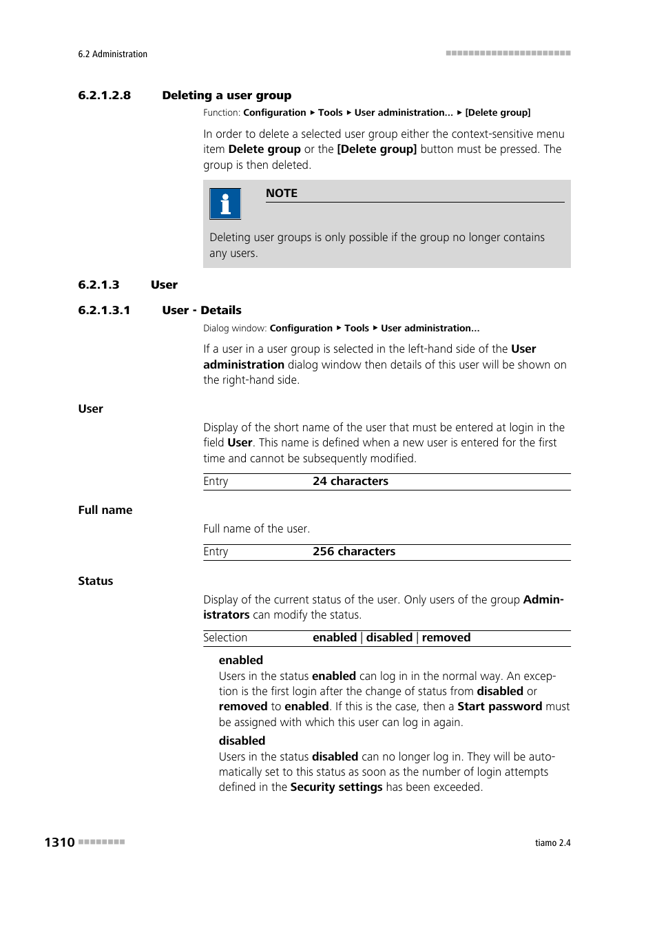 8 deleting a user group, 3 user, 1 user - details | Users, Delete user groups, Deactivate user, Activate user, Remove user | Metrohm tiamo 2.4 Manual User Manual | Page 1326 / 1717