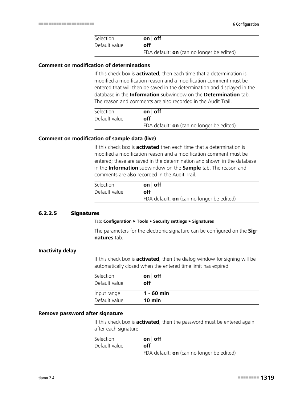 5 signatures, Electronic signature, Signatures | Metrohm tiamo 2.4 Manual User Manual | Page 1335 / 1717