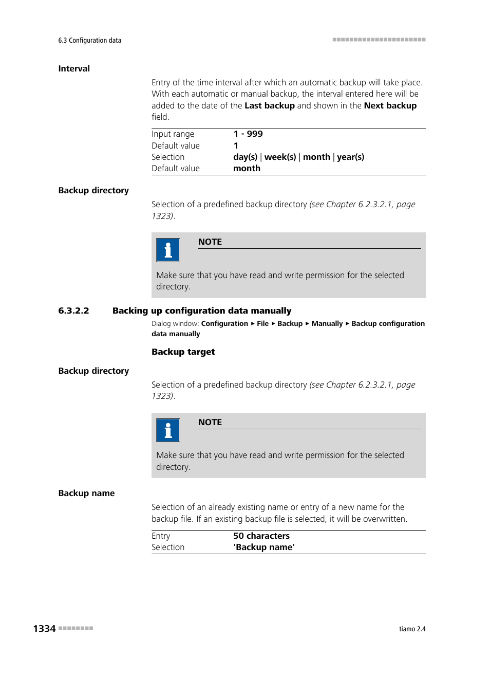 2 backing up configuration data manually, Backup configuration data manually | Metrohm tiamo 2.4 Manual User Manual | Page 1350 / 1717