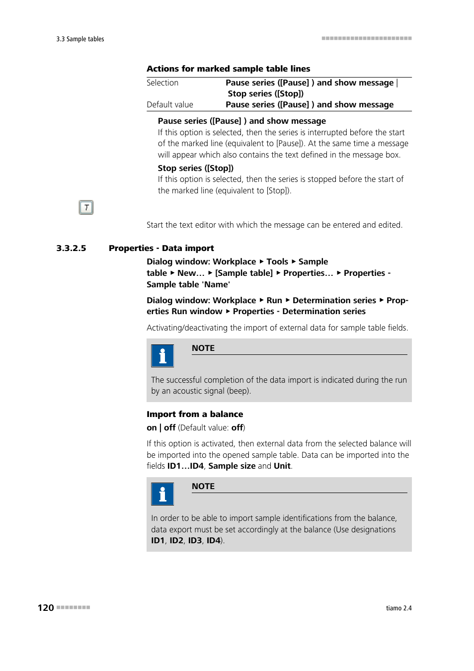 5 properties - data import, Properties - data import | Metrohm tiamo 2.4 Manual User Manual | Page 136 / 1717