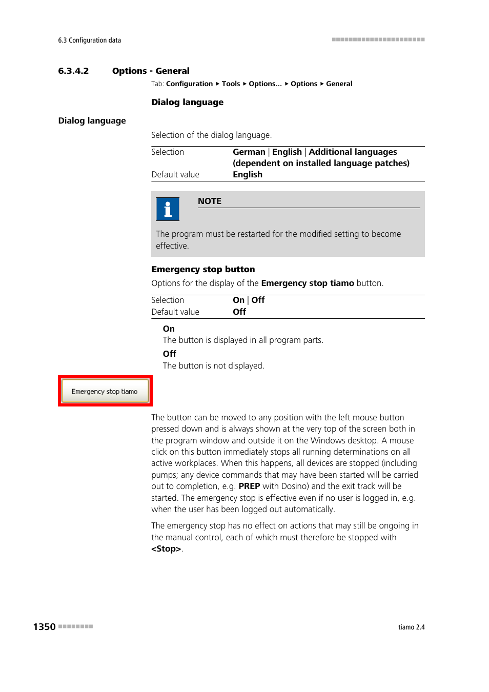 2 options - general | Metrohm tiamo 2.4 Manual User Manual | Page 1366 / 1717