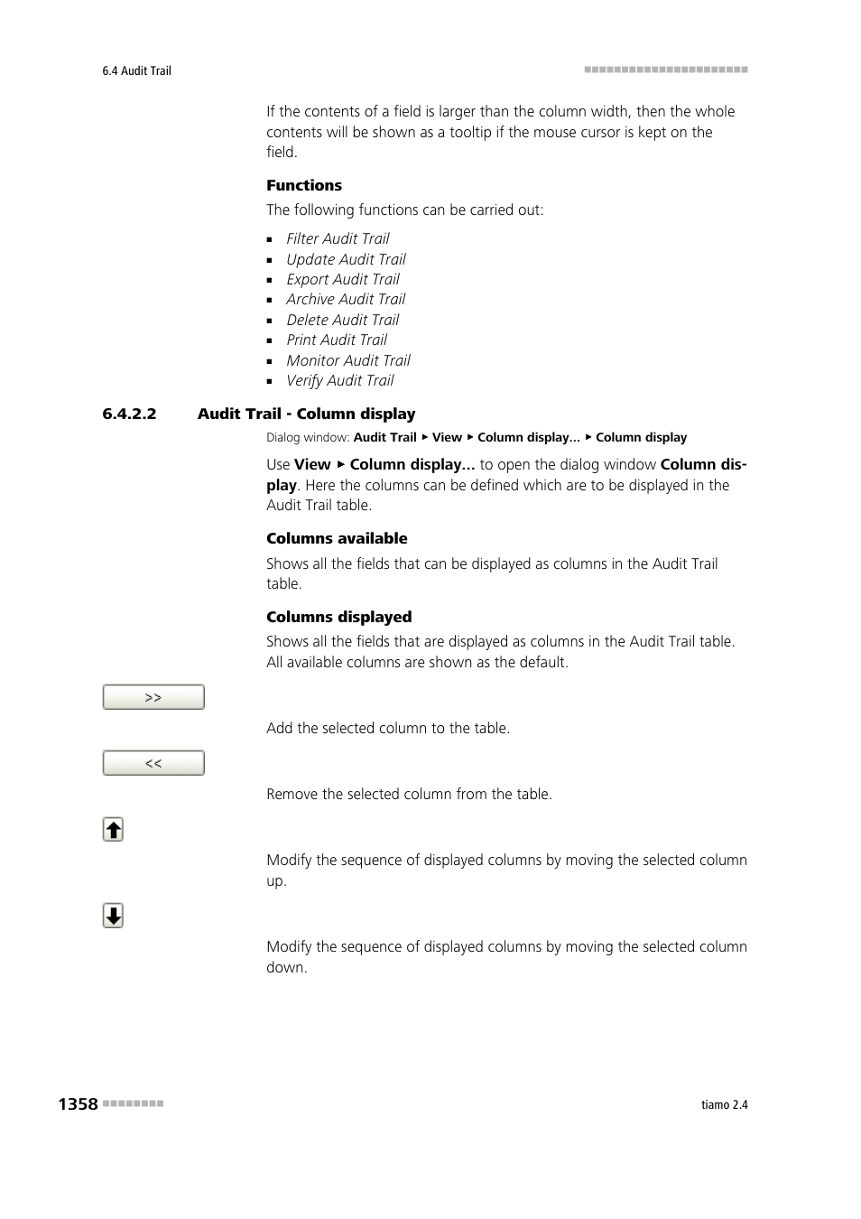 2 audit trail - column display | Metrohm tiamo 2.4 Manual User Manual | Page 1374 / 1717