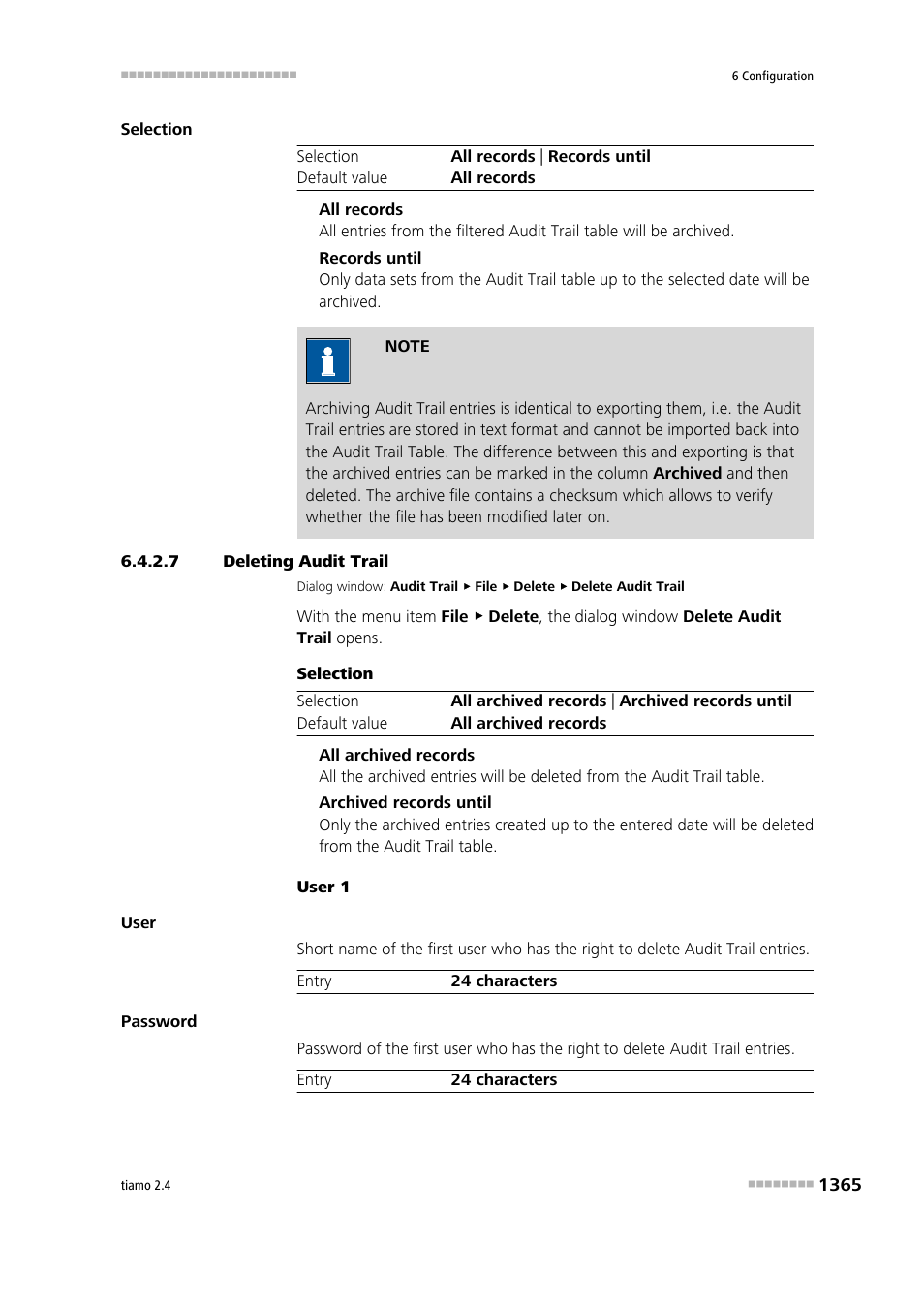 7 deleting audit trail, Delete audit trail | Metrohm tiamo 2.4 Manual User Manual | Page 1381 / 1717