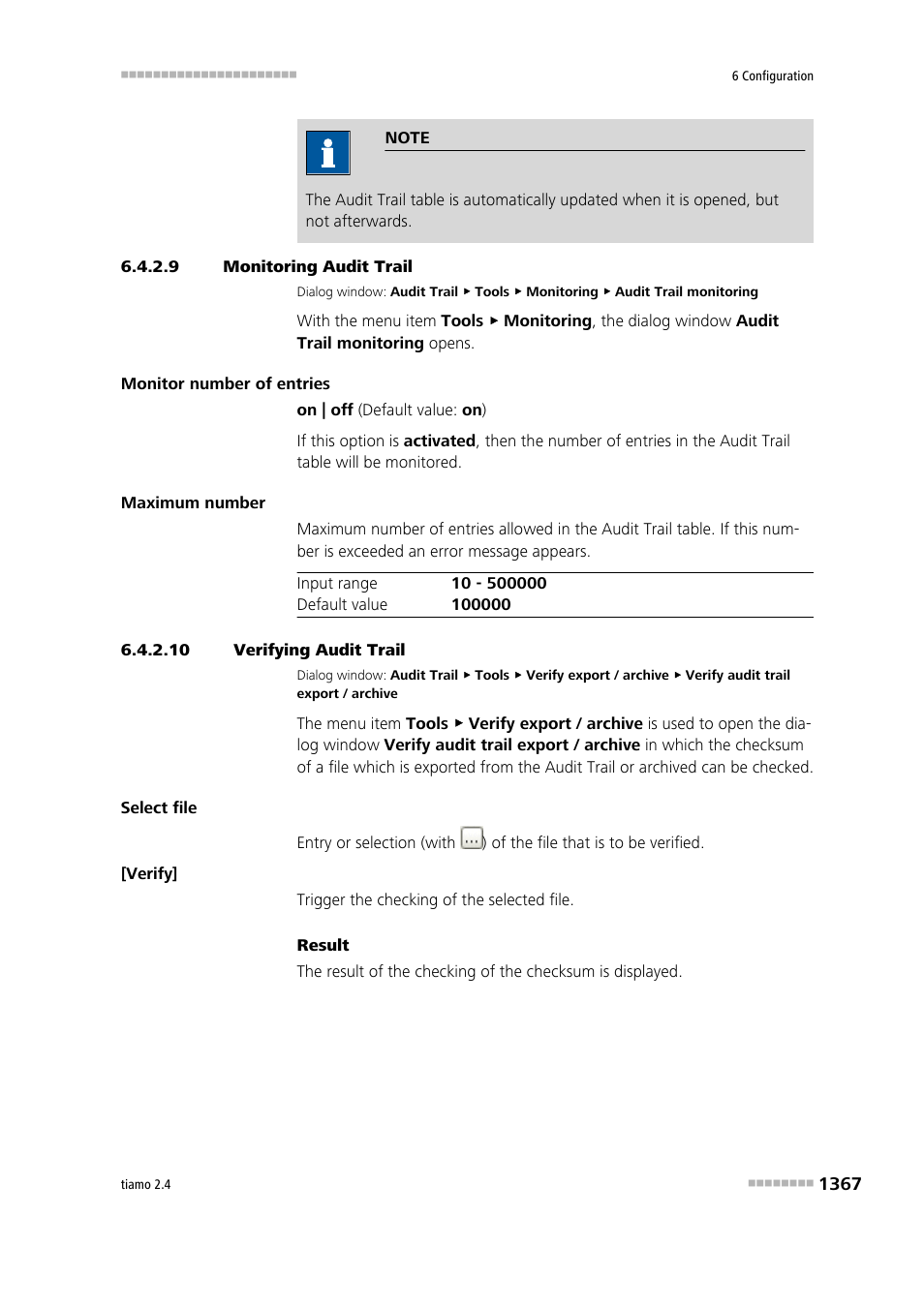 9 monitoring audit trail, 10 verifying audit trail, Monitor audit trail | Verify audit trail | Metrohm tiamo 2.4 Manual User Manual | Page 1383 / 1717