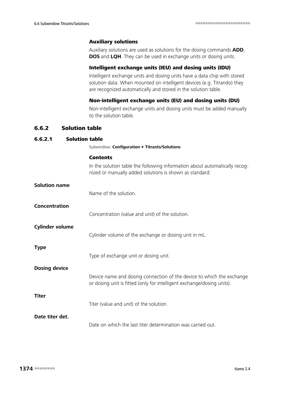 2 solution table, 1 solution table, Solution table 4 | Metrohm tiamo 2.4 Manual User Manual | Page 1390 / 1717