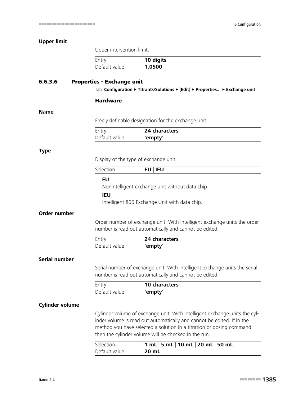 6 properties - exchange unit | Metrohm tiamo 2.4 Manual User Manual | Page 1401 / 1717