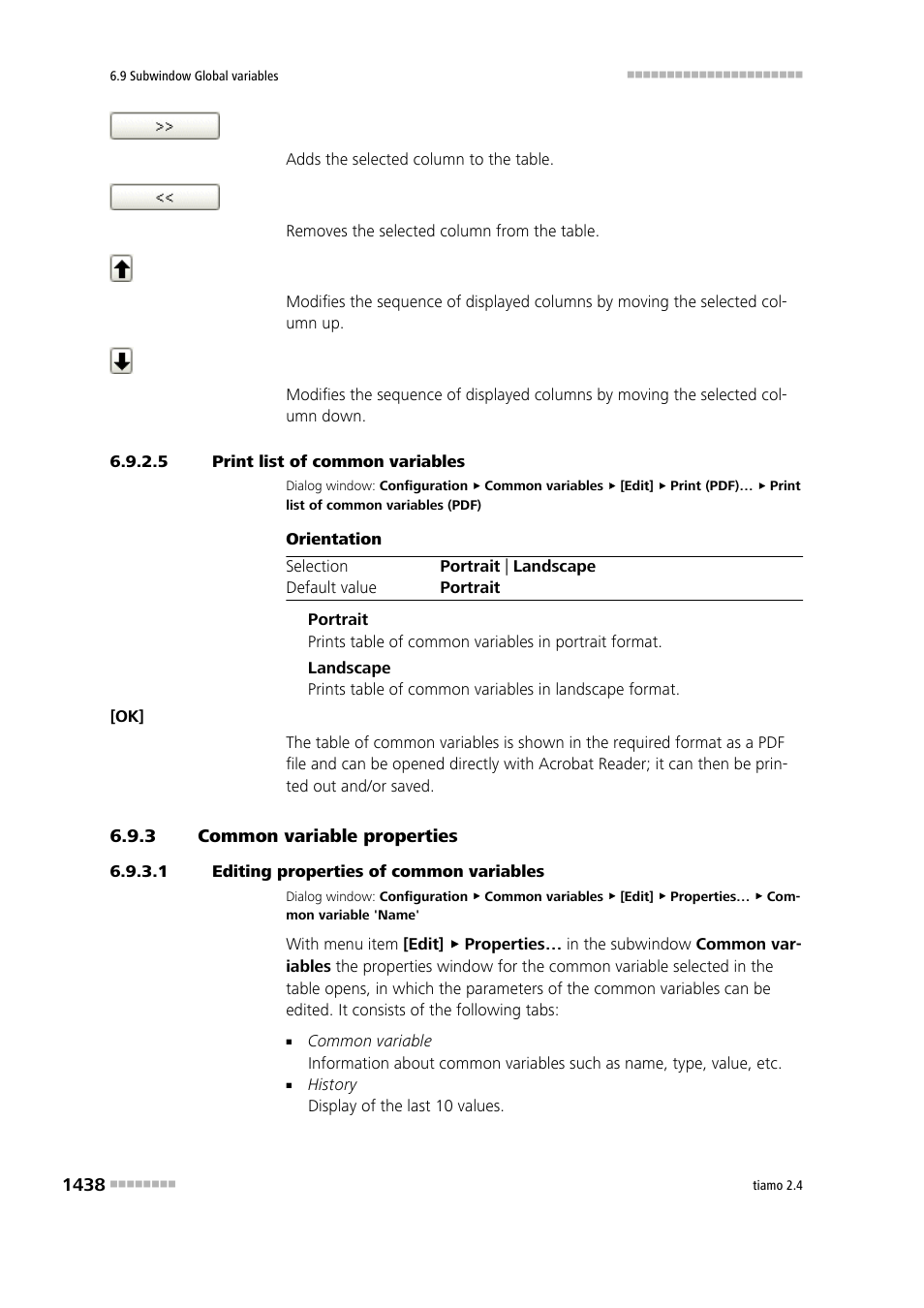 5 print list of common variables, 3 common variable properties, 1 editing properties of common variables | Common variable properties 8 | Metrohm tiamo 2.4 Manual User Manual | Page 1454 / 1717