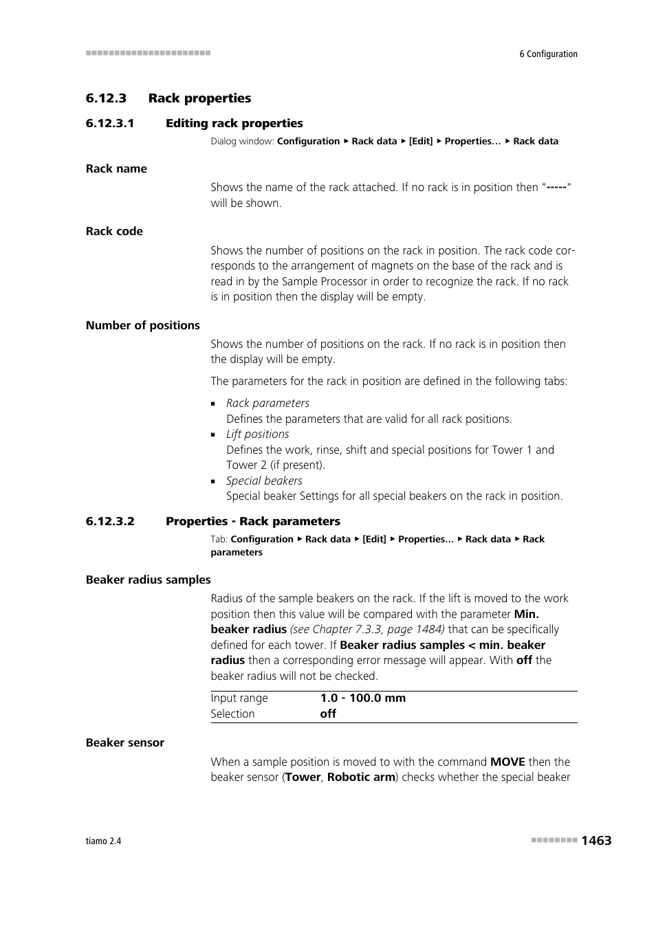 3 rack properties, 1 editing rack properties, 2 properties - rack parameters | Rack properties 3 | Metrohm tiamo 2.4 Manual User Manual | Page 1479 / 1717