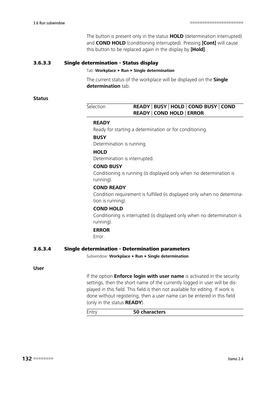 3 single determination - status display, 4 single determination - determination parameters, Single determination - status display | Single determination - determination parameters | Metrohm tiamo 2.4 Manual User Manual | Page 148 / 1717