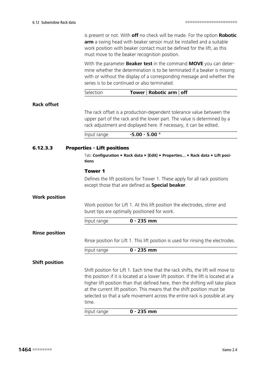 3 properties - lift positions, Lift positions | Metrohm tiamo 2.4 Manual User Manual | Page 1480 / 1717