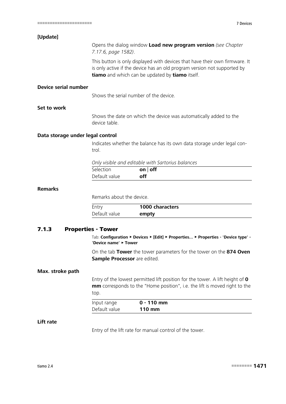 3 properties - tower, Properties - tower 1 | Metrohm tiamo 2.4 Manual User Manual | Page 1487 / 1717