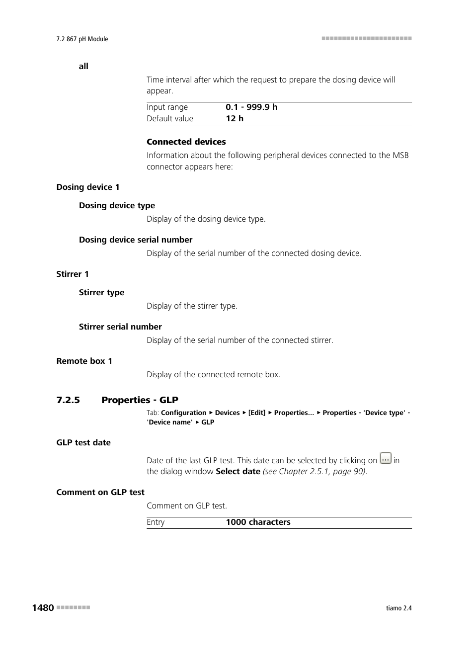 5 properties - glp, Properties - glp 0 | Metrohm tiamo 2.4 Manual User Manual | Page 1496 / 1717