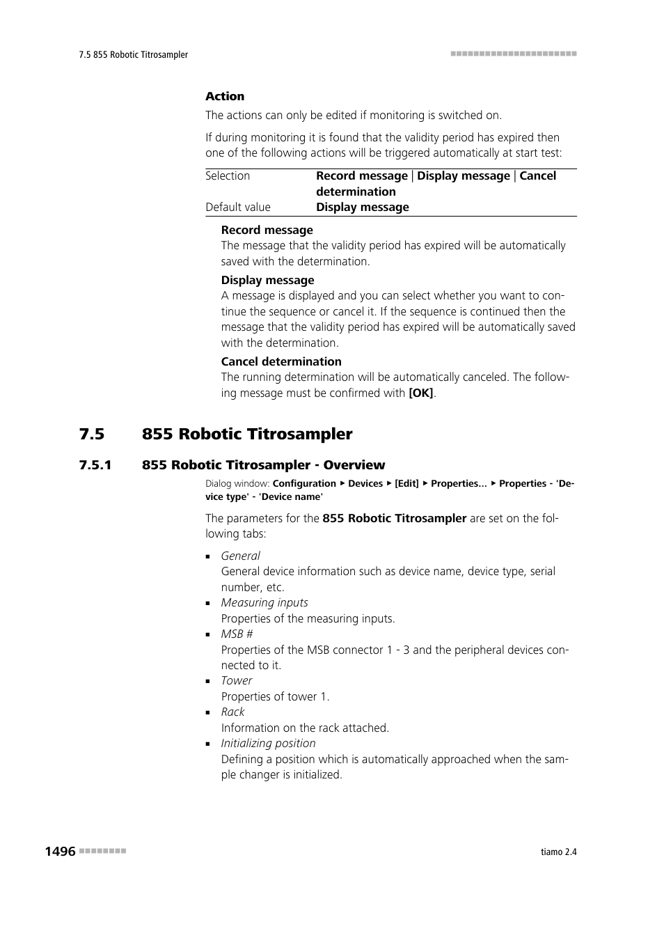 5 855 robotic titrosampler, 1 855 robotic titrosampler - overview, 855 robotic titrosampler 6 | 855 robotic titrosampler - overview 6, 855 robotic titroprocessor | Metrohm tiamo 2.4 Manual User Manual | Page 1512 / 1717
