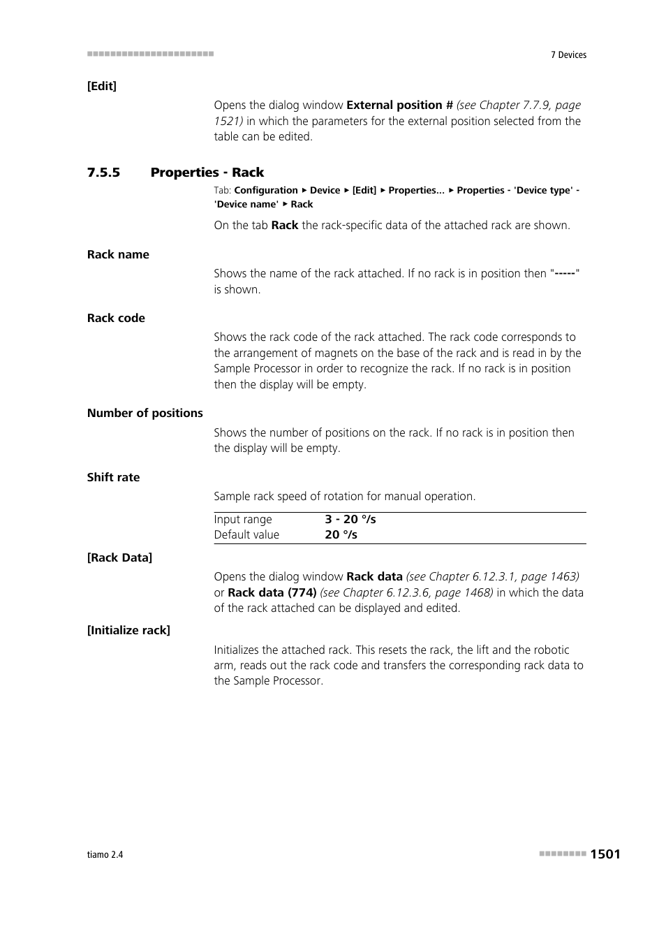 5 properties - rack, Properties - rack 1 | Metrohm tiamo 2.4 Manual User Manual | Page 1517 / 1717