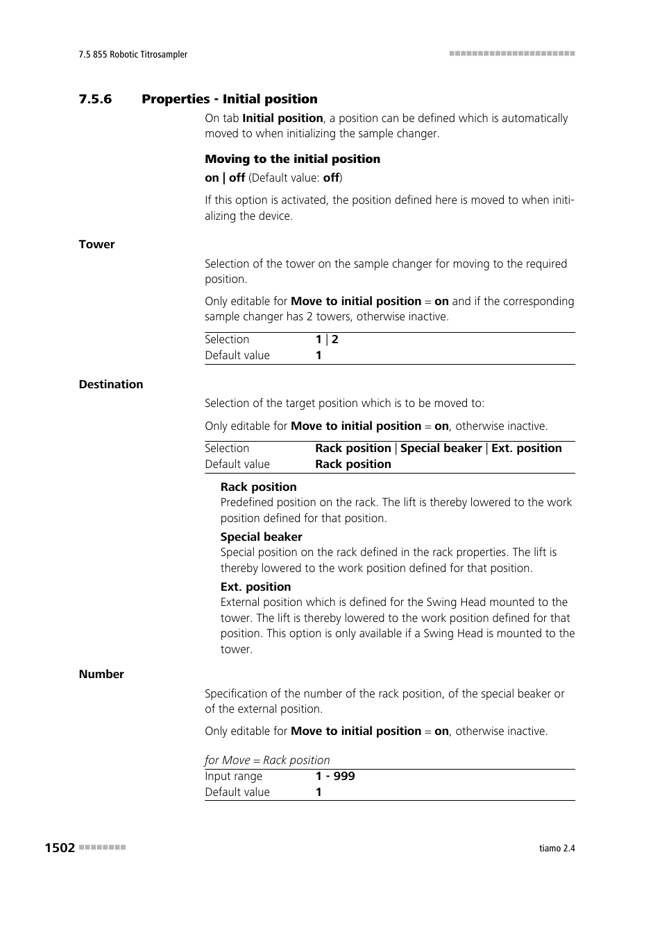 6 properties - initial position, Properties - initial position 2 | Metrohm tiamo 2.4 Manual User Manual | Page 1518 / 1717