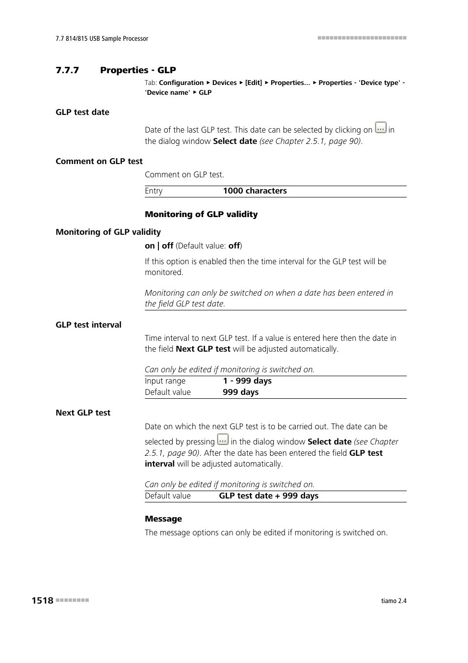 7 properties - glp, Properties - glp 8 | Metrohm tiamo 2.4 Manual User Manual | Page 1534 / 1717