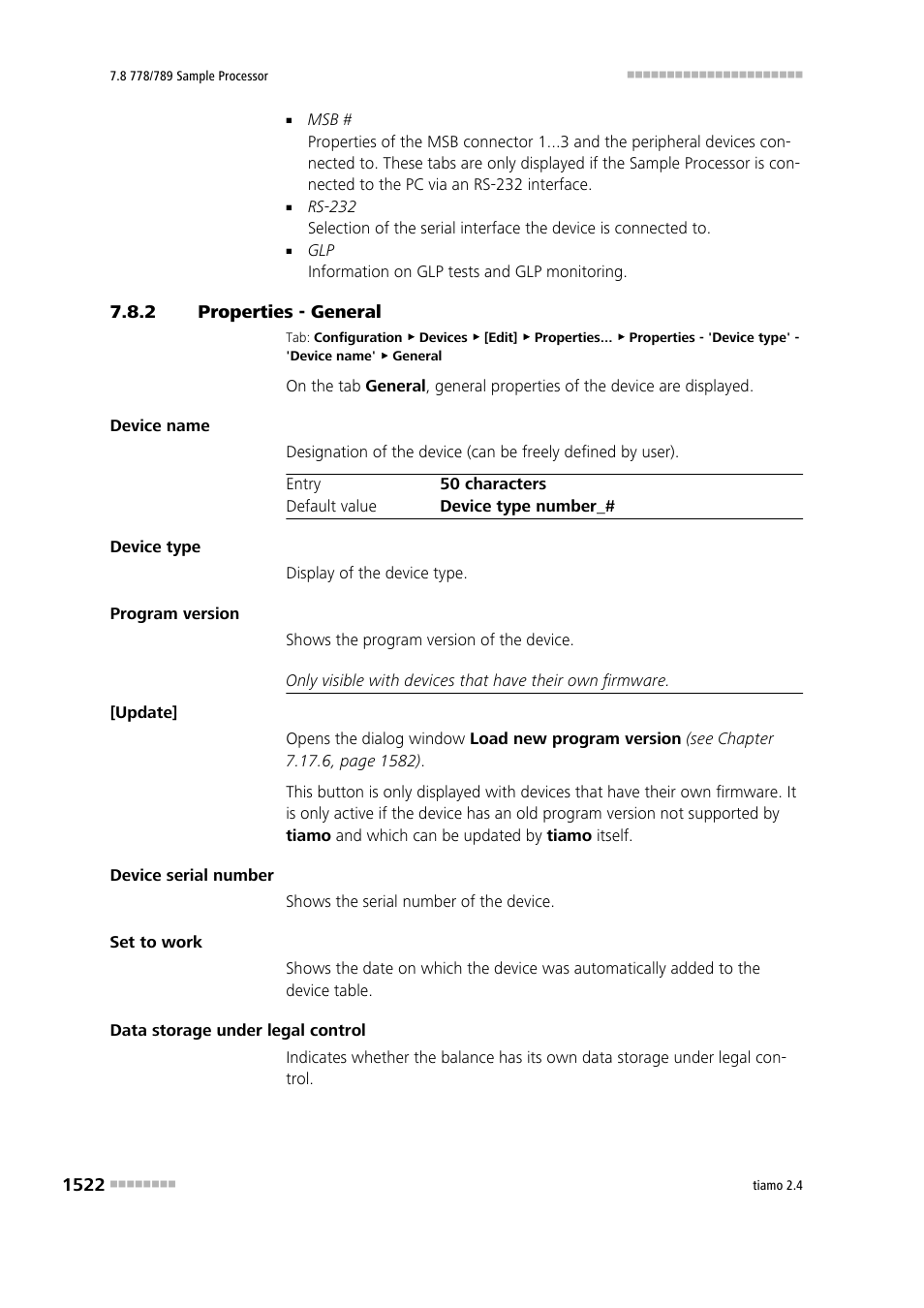 2 properties - general, Properties - general 2 | Metrohm tiamo 2.4 Manual User Manual | Page 1538 / 1717