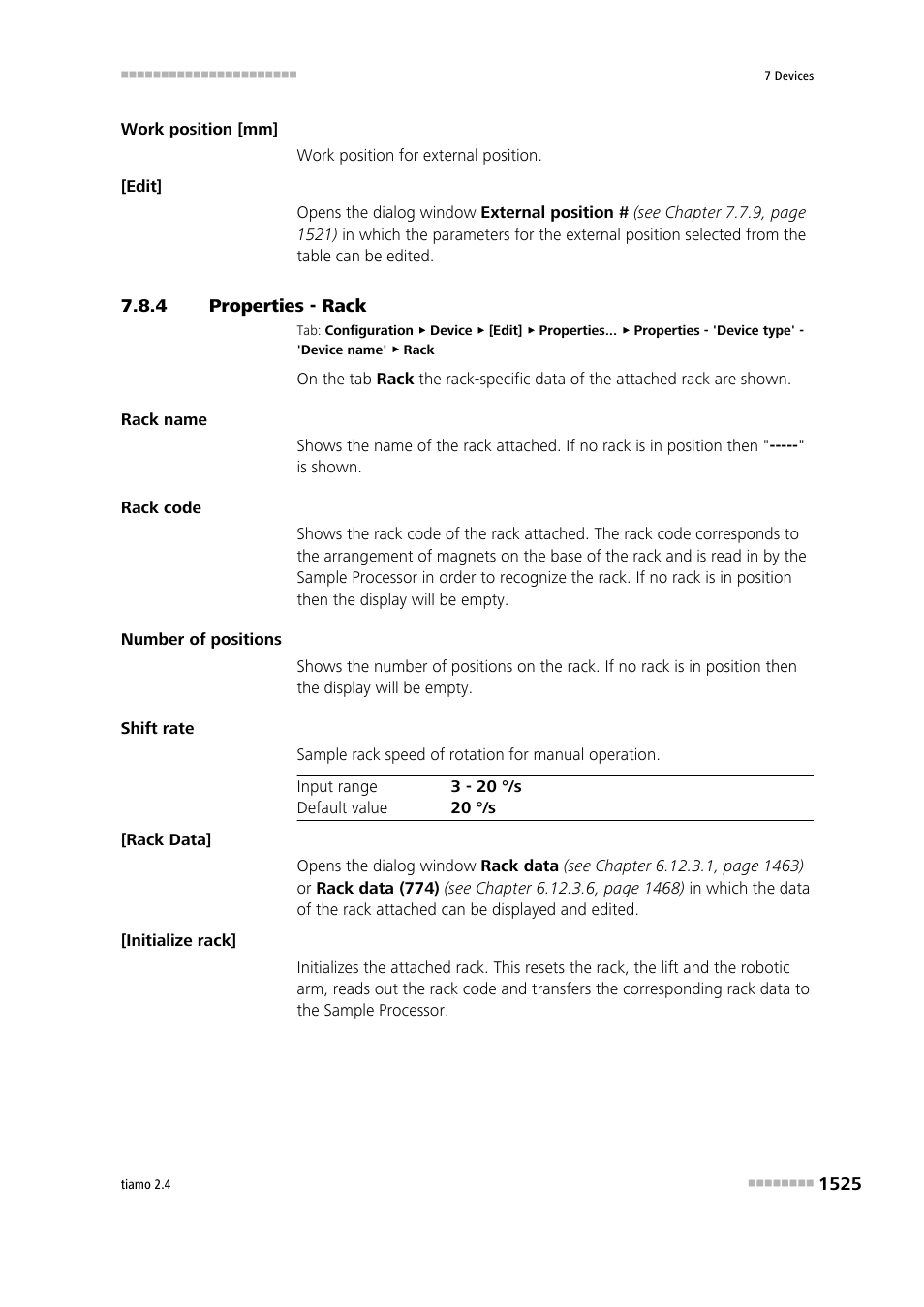 4 properties - rack, Properties - rack 5 | Metrohm tiamo 2.4 Manual User Manual | Page 1541 / 1717