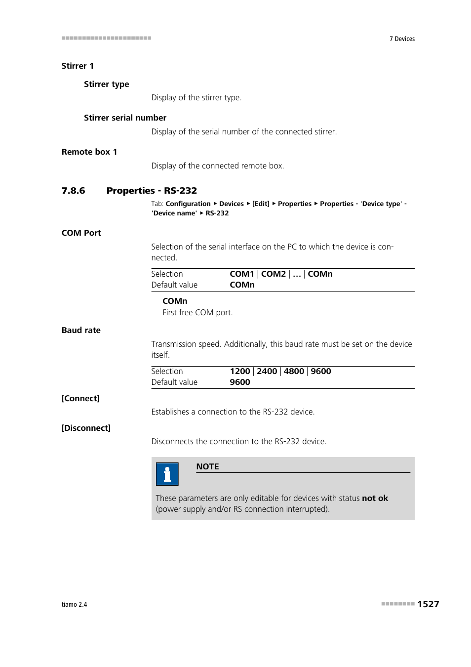 6 properties - rs-232, Properties - rs-232 7, Rs-232 | Metrohm tiamo 2.4 Manual User Manual | Page 1543 / 1717