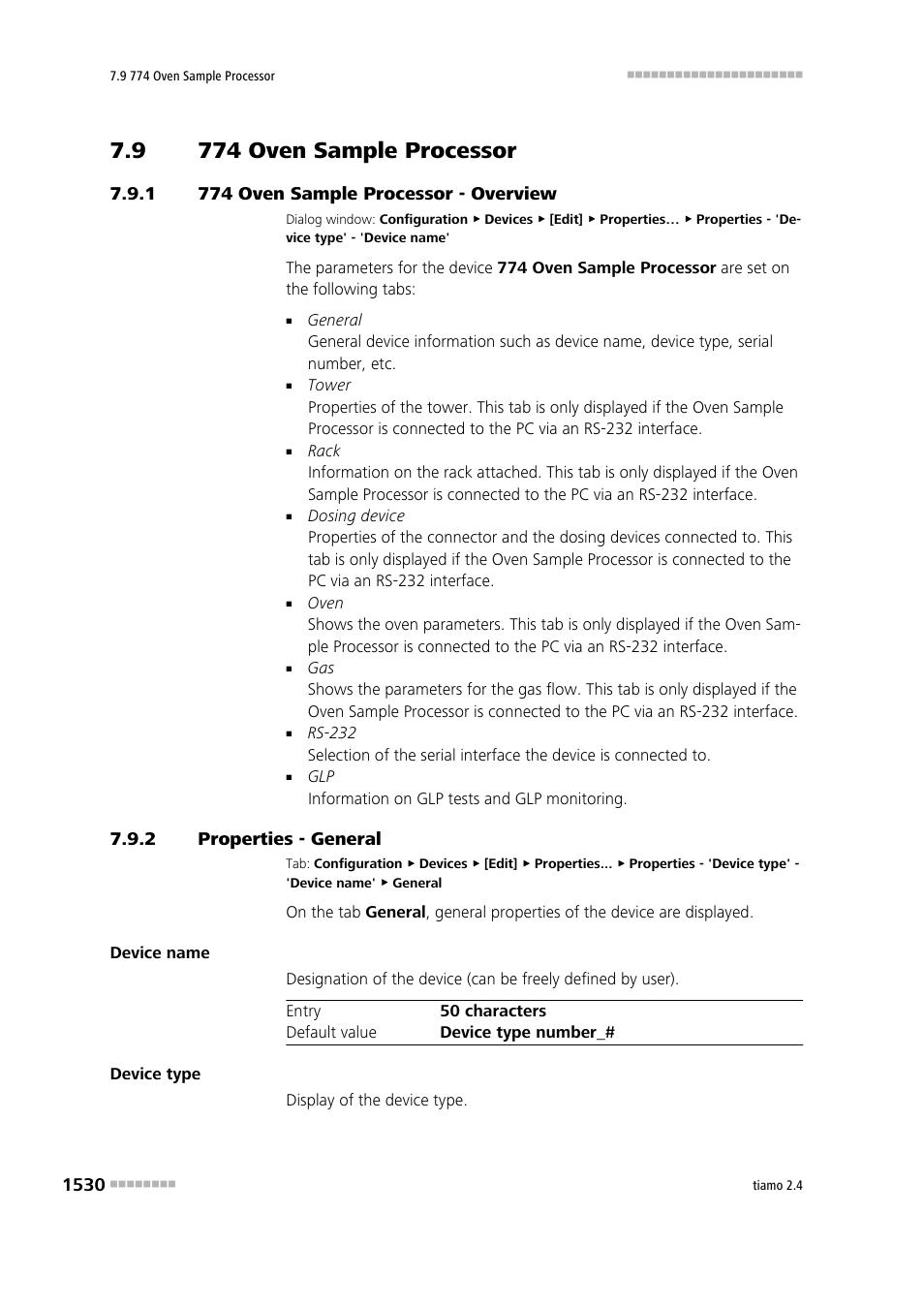 9 774 oven sample processor, 1 774 oven sample processor - overview, 2 properties - general | 774 oven sample processor 0, 774 oven sample processor - overview 0, Properties - general 0, 774 oven sample processor | Metrohm tiamo 2.4 Manual User Manual | Page 1546 / 1717