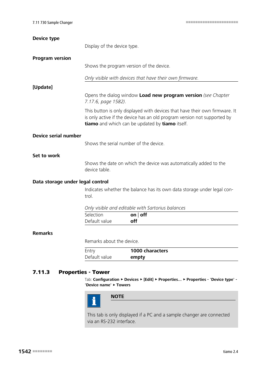 3 properties - tower, Properties - tower 2, Towers | Metrohm tiamo 2.4 Manual User Manual | Page 1558 / 1717