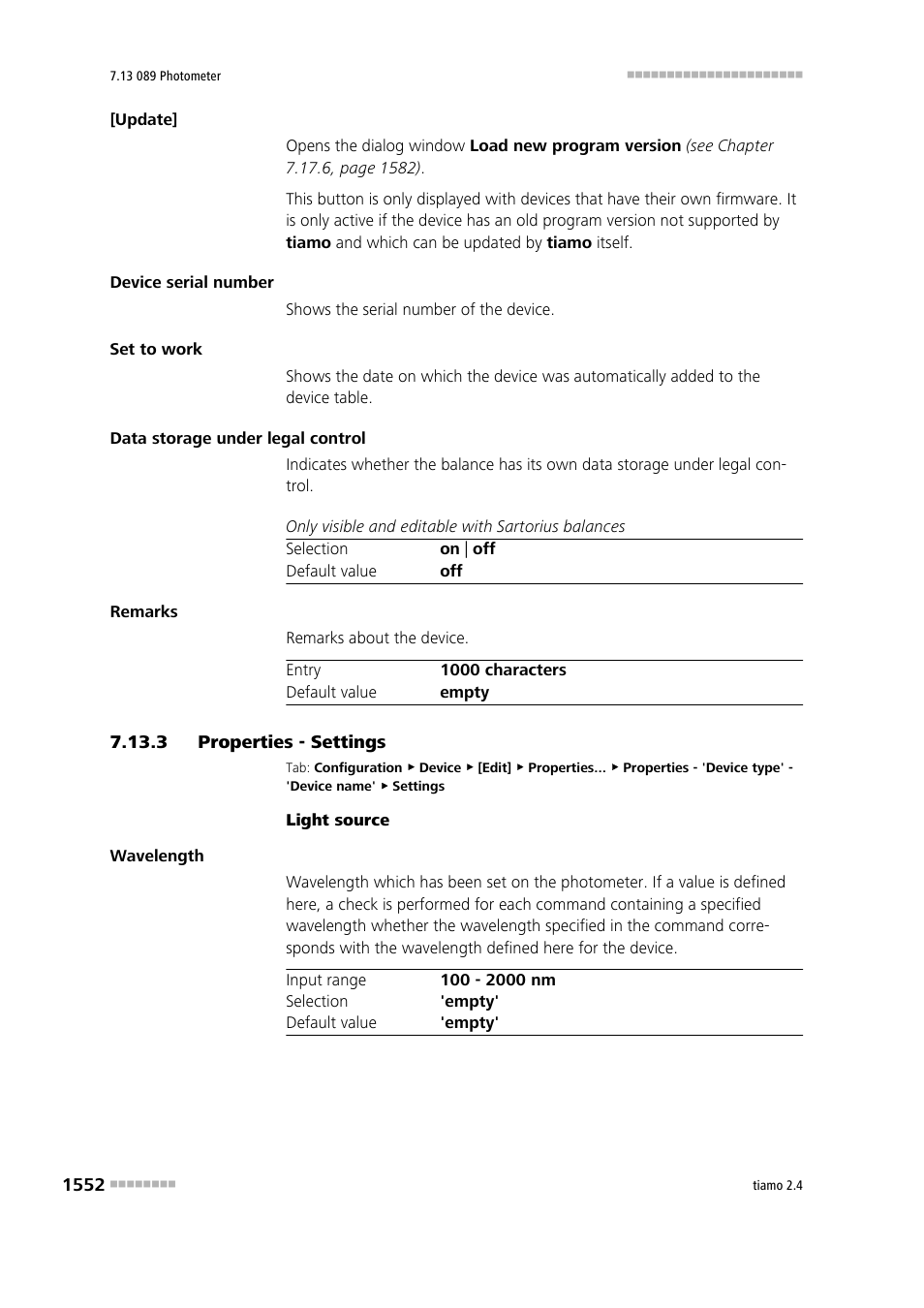 3 properties - settings, Properties - settings 2, Settings | Metrohm tiamo 2.4 Manual User Manual | Page 1568 / 1717