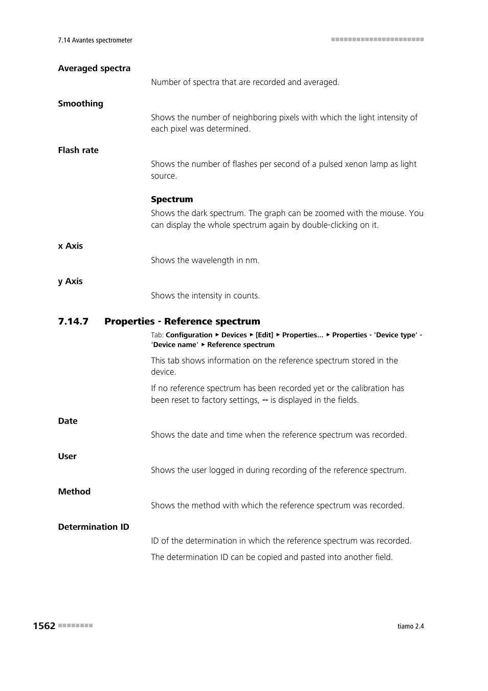 7 properties - reference spectrum, Properties - reference spectrum 2, Reference spectrum | Metrohm tiamo 2.4 Manual User Manual | Page 1578 / 1717