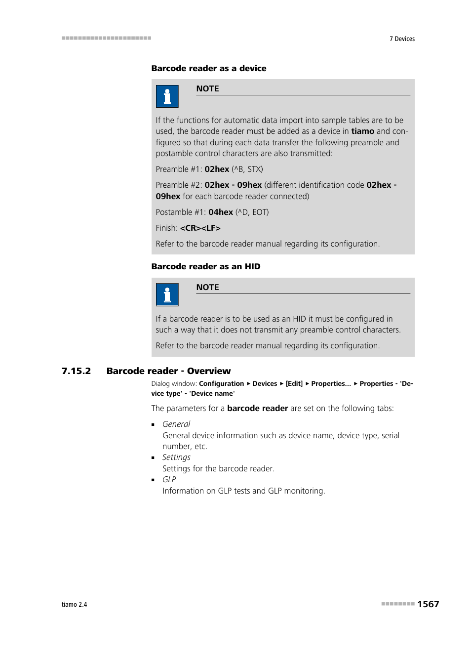 2 barcode reader - overview, Barcode reader - overview 7 | Metrohm tiamo 2.4 Manual User Manual | Page 1583 / 1717