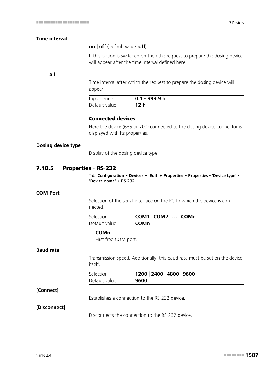 5 properties - rs-232, Properties - rs-232 7 | Metrohm tiamo 2.4 Manual User Manual | Page 1603 / 1717