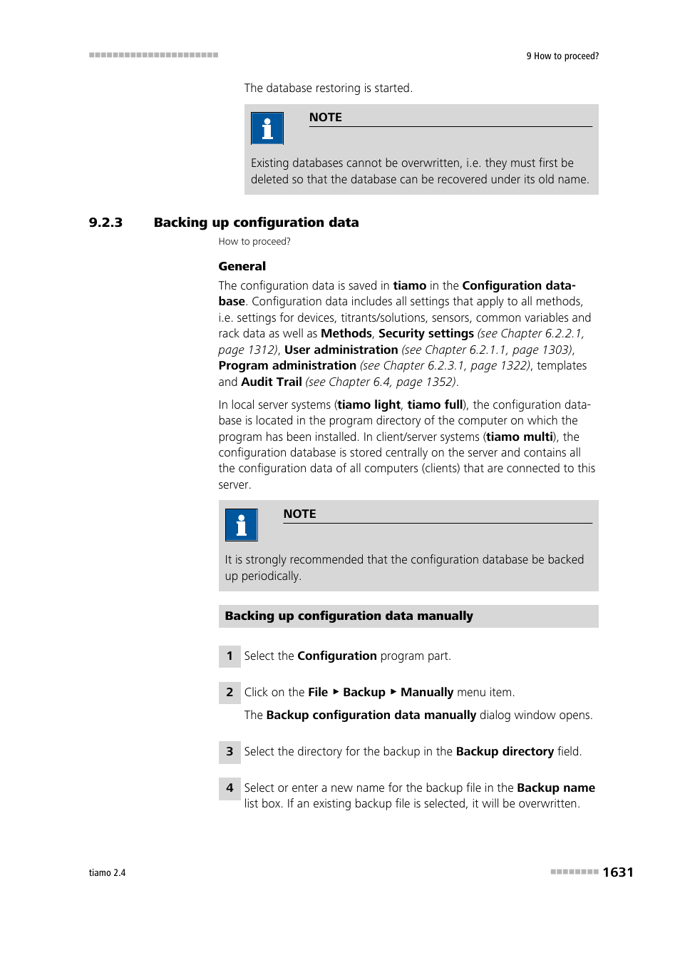 3 backing up configuration data, Backing up configuration data 1 | Metrohm tiamo 2.4 Manual User Manual | Page 1647 / 1717