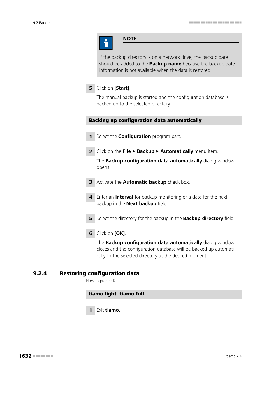 4 restoring configuration data, Restoring configuration data 2 | Metrohm tiamo 2.4 Manual User Manual | Page 1648 / 1717